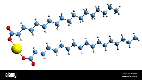 3D image of Calcium stearate skeletal formula - molecular chemical ...