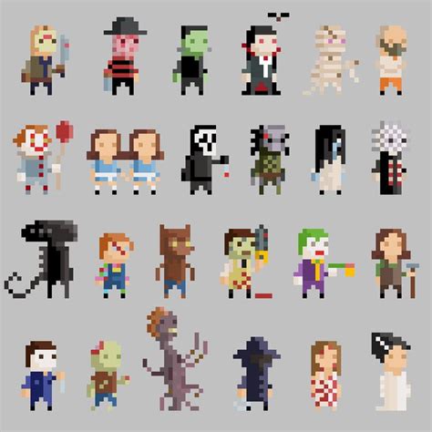 Pixel Art of Cute and Scary iconic movie characters by Dawid Imach in ...