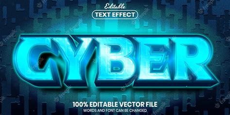 Premium Vector | Cyber text, font style editable text effect