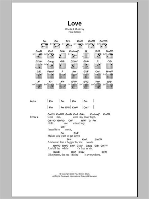 Love by Paul Simon - Guitar Chords/Lyrics - Guitar Instructor