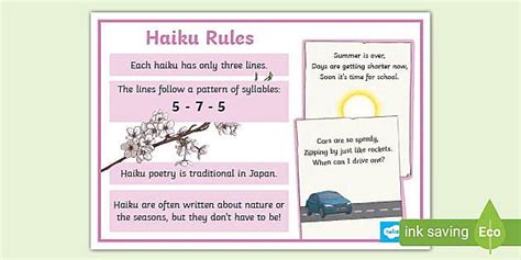 Haiku Rules Poster (teacher made) - Twinkl