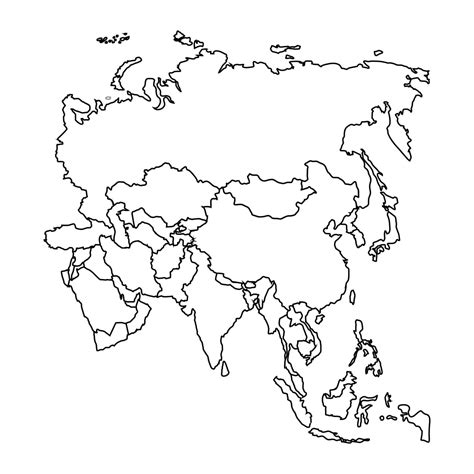 Mapa Da ásia Para Colorir - BRAINCP