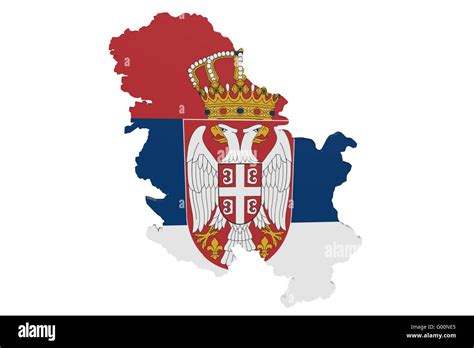 Serbian Flag Map Stock Photo - Alamy