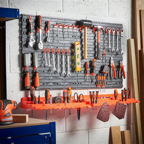 VonHaus Pegboard & Shelf Tool Organiser - Garage Wall Mounted Tool ...