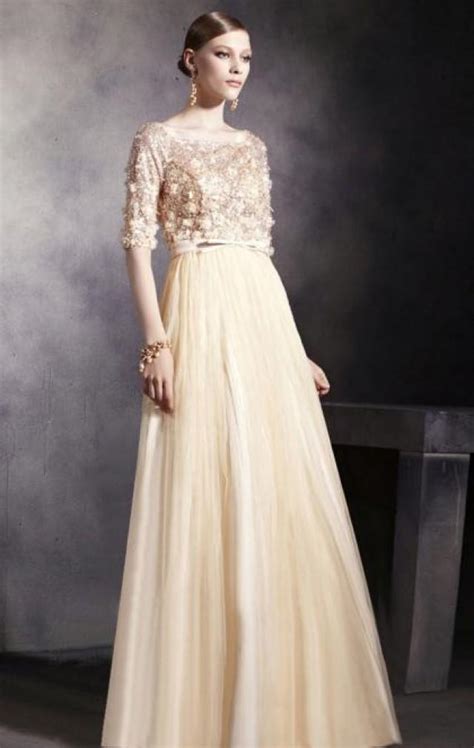 Floor Length Beige Evening Formal Dress #2389168 - Weddbook