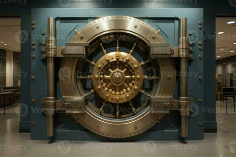 Front view of closed bank vault door. Generative AI 29509998 Stock ...