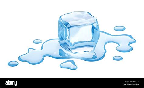 Melting ice cube isolated on white background Stock Photo - Alamy