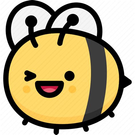 Bee, emoji, emotion, expression, face, feeling, laughing icon ...