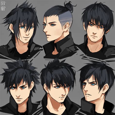 Noct Hairstyles by Bev-Nap on DeviantArt | Manga hair, Anime hairstyles ...