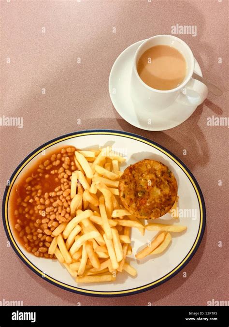 Veggie breakfast greasy spoon Stock Photo - Alamy