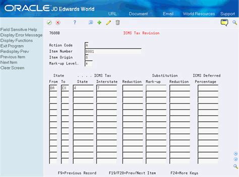 Set Up ICMS and IPI Tax Rates