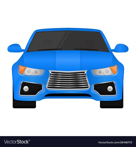 Blue car front view Royalty Free Vector Image - VectorStock