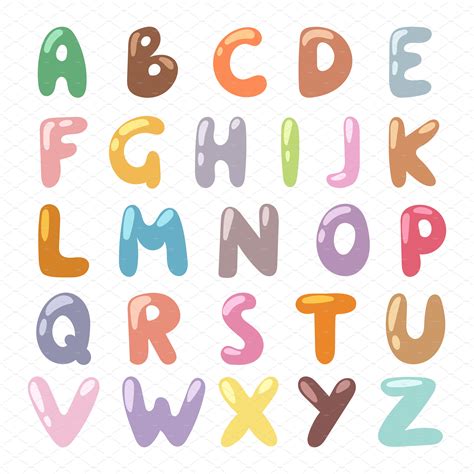 Cartoon Alphabet symbols vector | Custom-Designed Illustrations ...