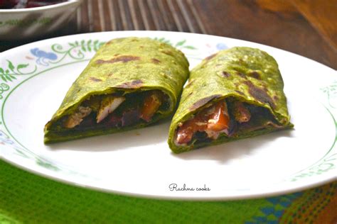 Spinach Chicken Wrap - Rachna cooks