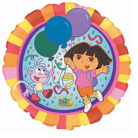 Foil Round Dora Party Balloon | 18" – Talking Balloons