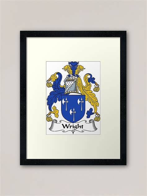 "Wright Coat of Arms / Wright Family Crest" Framed Art Print for Sale ...