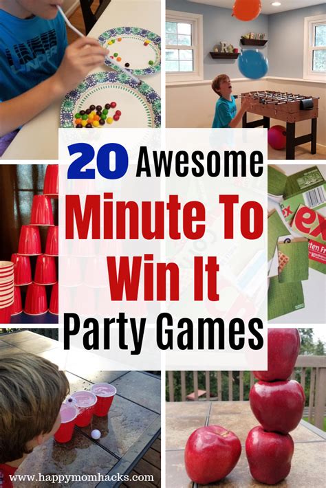 20 Easy Minute to Win It Games for Kids & Groups | Happy Mom Hacks ...