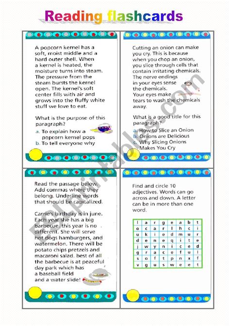 Reading Flash Cards Printable