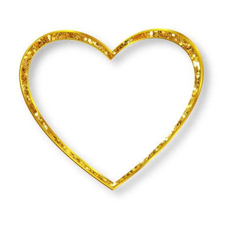 Gold Glitter Border Vector PNG Images, Luxury Gold Glitter Heart Frame ...