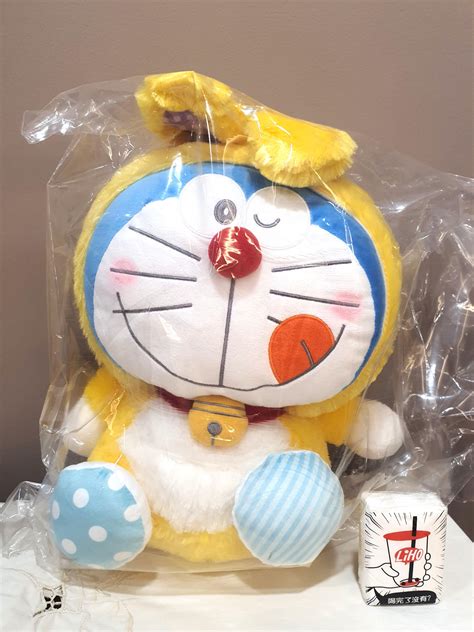 Authentic Doraemon Yellow Bunny Plush, Hobbies & Toys, Toys & Games on ...