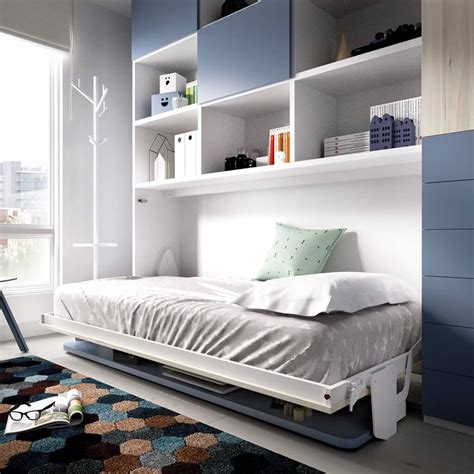 Single Horizontal Wall Bed with Desk & Overhead Storage | BBT Furniture ...