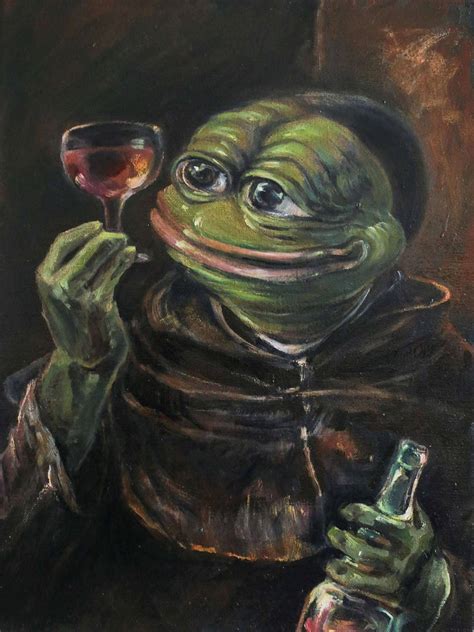 Pepe The Frog The Drinking Monk Pepe bitcoins accepted