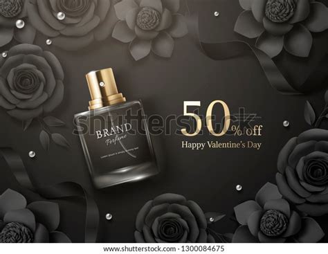 Beautiful Perfume Ads Paper Flowers 3d Stock Vector (Royalty Free ...