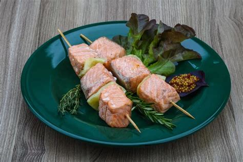 Salmon Skewers and Lobster BBQ — Stock Photo © oocoskun #11047170