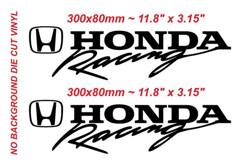 2x Honda Racing Type R sticker Vinyl Die cut Honda Racing Black Decal