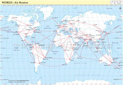 World Air Routes Map, Major World Air Routes