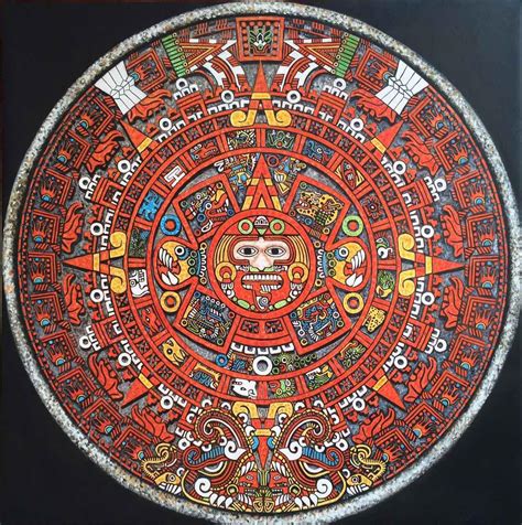 The Mayan Calendar, Oil on Canvas, 36x36" : r/Art