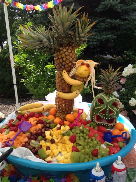 DIY. Party. Luau Party. Fruit Tray Display. Pineapple Tree. Fruit ...