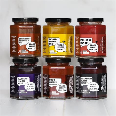 A selection of jams (in flavors that lit'rally made me say "OMG" aloud ...