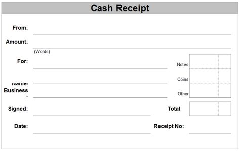 Four Free Receipt Forms for Cash Payments