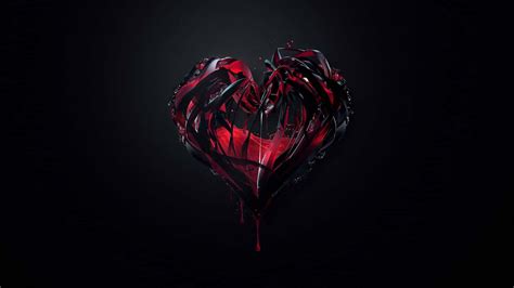 Download a heart shaped black background with red blood | Wallpapers.com