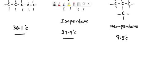 SOLVED: The boiling points of the three different structural isomers of ...