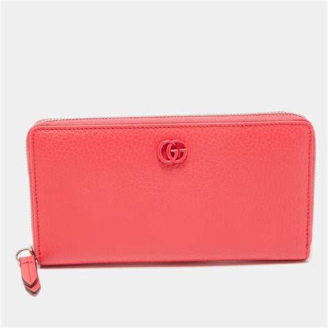 Gucci Pink Leather Double G Zip Around Continental Wallet Gucci | The ...