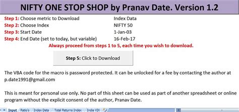 Download Nifty Historical Data: Price, Total Returns, PE, PB and Div Yield