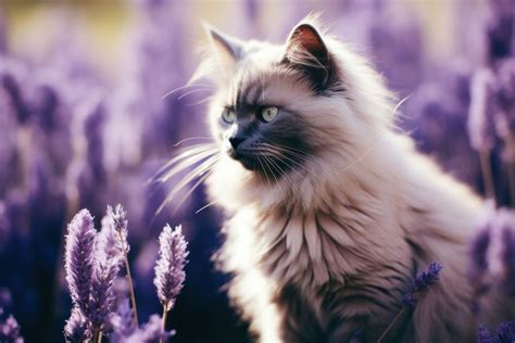 A cat purple lavender animal. | Free Photo - rawpixel