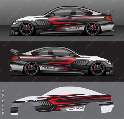 Racing car wrap design vector. Graphic abstract stripe racing ...