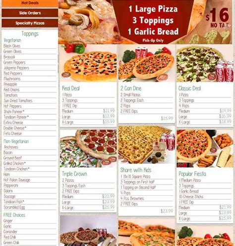 Menu at Popular Pizza pizzeria, Brampton, 860 N Park Dr