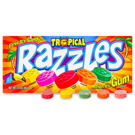 Razzles Tropical Candy | First it's Candy-Then it's Gum