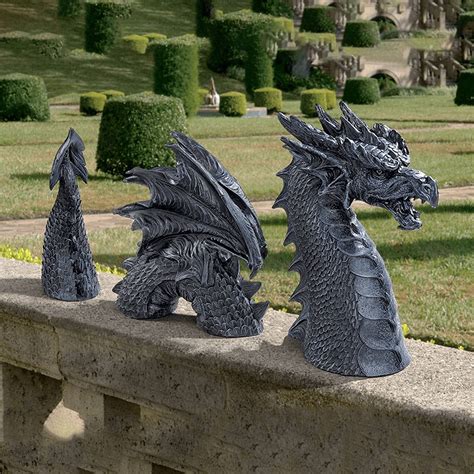 3 Piece Dragon Garden Statue for your Outdoor Space