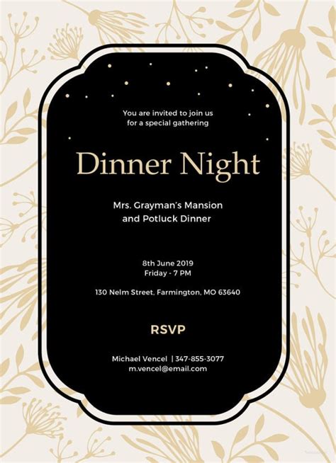 8+ Dinner Invitation Card Templates - PSD, AI, Vector EPS | Free ...