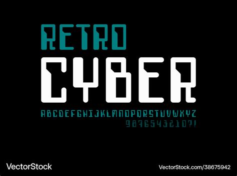 Retro computer style font Royalty Free Vector Image