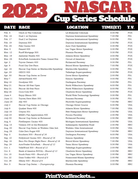 2023 Nascar National Series Schedule - WPXN-FM