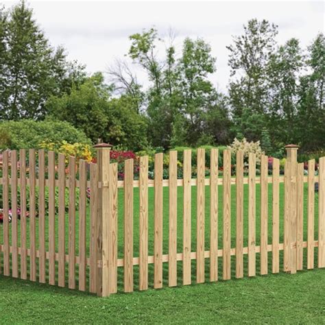 4-ft H x 8-ft W Pressure Treated Spruce Pine Fir Scallop Fence Panel in ...