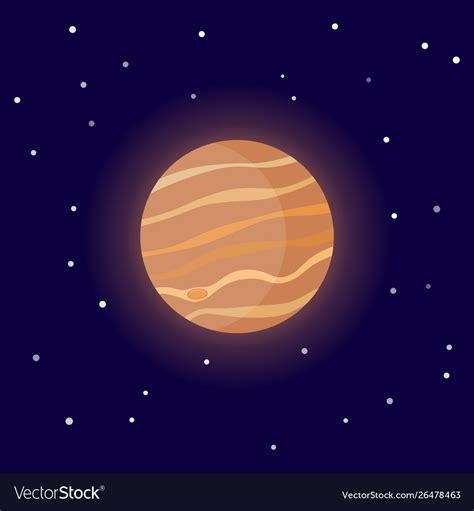 Planet jupiter cartoon Royalty Free Vector Image