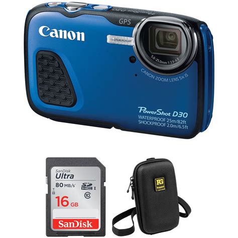 Canon PowerShot D30 Waterproof Digital Camera with Free