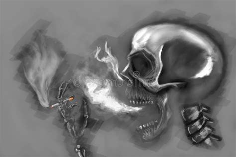 Skeleton smoking stock illustration. Illustration of ring - 13245489